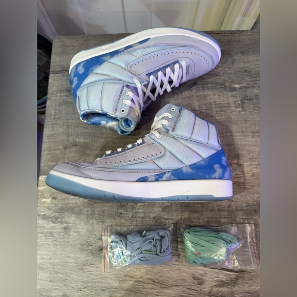 Jordan High-Top Sneakers - Light Blue and Gray - Picture 3 of 9